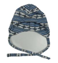 Modro-bílo-šedá fleecová vzorovaná čepice Ergee