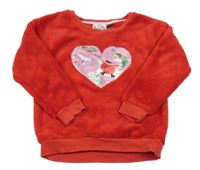 Červená plyšová mikina s Peppou 