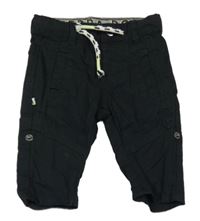 Černé plátěné kalhoty GEMO