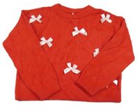 Červený crop svetr s mašlemi F&F