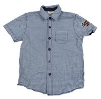 Bílo-tmavomodrá vzorovaná košile KIDS