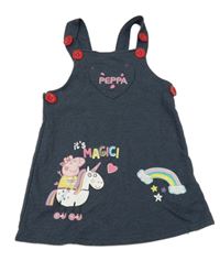 Tmavomodré teplákové laclové šaty s Peppou 