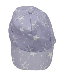 Lila-bílá kšiltovka s hvězdami 