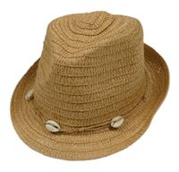 Béžový klobouk s mušličkami 