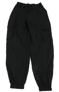 Černé cargo cuff kalhoty Shein