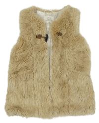 Béžová kožešinová podšitá vesta Zara
