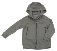 Šedá propínací mikina s dinem a kapucí Nutmeg