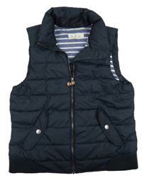 Tmavomodrá šusťáková zateplená vesta H&M