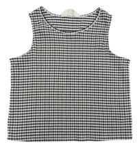 Černo-bílý kostkovaný crop top H&M