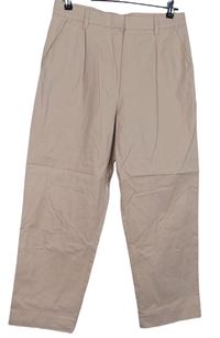 Dámské světlerůžové plátěné kotníkové kalhoty Primark 