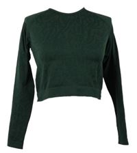 Dámské khaki army sportovní elastické crop triko Workout 