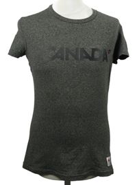 Pánské šedé melírované tričko s nápisem 