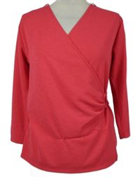 Dámské fuchsiové triko s řasením M&S