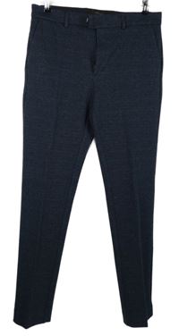 Pánské tmavomodré vzorované kalhoty River Island vel. 32L