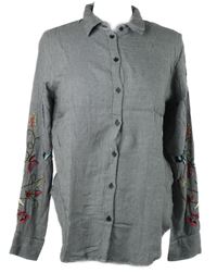 Dámská černo-bílá vzorovaná halenka s výšivkou H&M