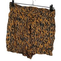 Dámské oranžovo-černé vzorované sukňové kraťasy s páskem Primark 