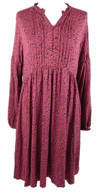 Dámské vínové vzorované midi šaty Fat Face 