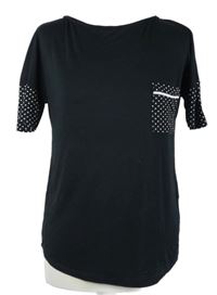 Dámské černé pyžamové tričko s puntíky Esmara 