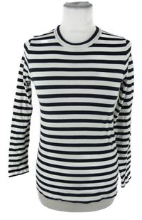 Dámské černo-bílé proužkované triko H&M