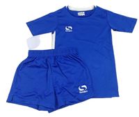 2set- modro-bílé sportovní funkční tričko s logem + kraťasy Sondico