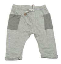 Šedo-bílé pruhované lehké tepláky s kapsami H&M