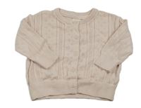 Světlerůžový perforovaný propínací svetr H&M