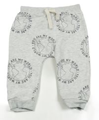 Světlešedé melírované tepláky s planetami F&F