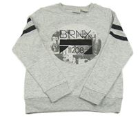 Bílo-černá melírovaná mikina s potiskem Maguun