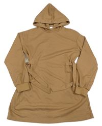 Béžové teplákové šaty s kapucí Shein