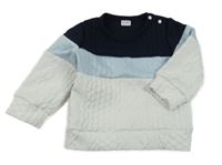 Tmavomodro-modro-bílá mikina 