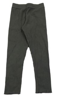 Tmavošedé žebrované legíny PRIMARK