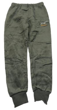 Šedé sametové kalhoty s nápisem