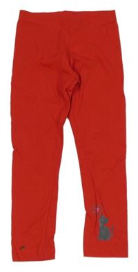 Červené capri legíny s kočkou Lupilu