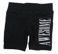 Černé elastické kraťasy s potiskem River Island