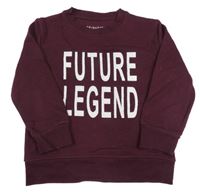 Vínová mikina s nápisem Primark