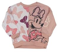 Světlerůžovo-bílá mikina s Minnie Disney