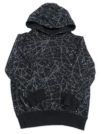 Černá vzorovaná mikina s kapucí Urban