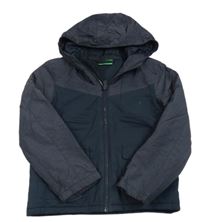 Tmavomodro-melírovaná šusťáková funkční zateplená bunda s kapucí Mountain Warehouse