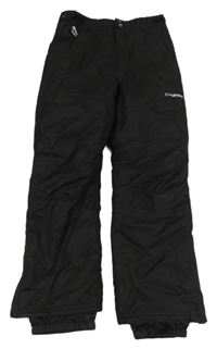 Černé šusťákové oteplovačky s nápisem Campri