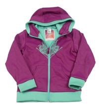 Fuchsiová softshellová funkční bunda se sovou a kapucí Wed'ze