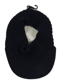 Nové - Tmavomodrý žebrovaný pletený kšilt