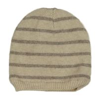 Béžovo-hnědá pruhovaná čepice 