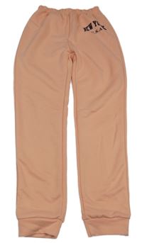 Lososové tepláky s nápisem 