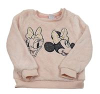 Světlerůžová plyšová mikina s Minnie a Daisy Disney
