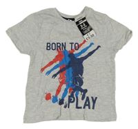 Nové - Šedé tričko s fotbalisty 