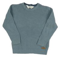 Modrošedý žebrovaný svetr H&M
