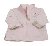 Světllerůžová lněná bunda s motýlem 