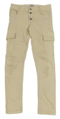 Světlebéžové teplákové skinny cargo rifle