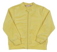 Žlutá plyšová propínací mikina 