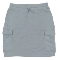 Světlemodrá tepláková cargo sukně H&M